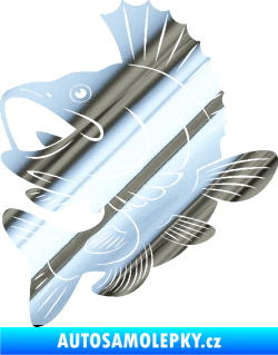 Samolepka Ryba 012 levá chrom fólie stříbrná zrcadlová