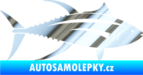 Samolepka Ryba 013 pravá tuňák chrom fólie stříbrná zrcadlová