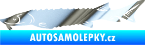 Samolepka Ryba 020 levá jeseter chrom fólie stříbrná zrcadlová