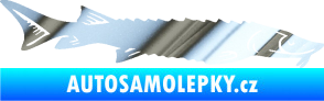 Samolepka Ryba 020 pravá jeseter chrom fólie stříbrná zrcadlová