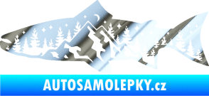 Samolepka Ryba 021 levá noční rybaření chrom fólie stříbrná zrcadlová