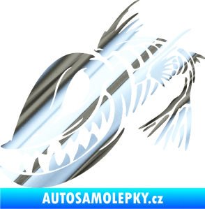 Samolepka Ryba kostra 001 levá chrom fólie stříbrná zrcadlová