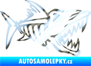 Samolepka Ryba kostra 002 pravá chrom fólie stříbrná zrcadlová
