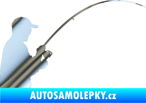 Samolepka Rybář 001 pravá chrom fólie stříbrná zrcadlová