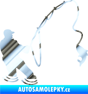 Samolepka Rybář 018 pravá chrom fólie stříbrná zrcadlová