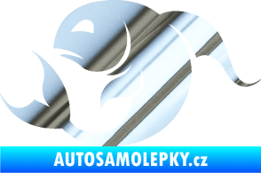 Samolepka Ryby 002 levá chrom fólie stříbrná zrcadlová