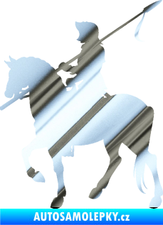 Samolepka Rytíř na koni levá chrom fólie stříbrná zrcadlová