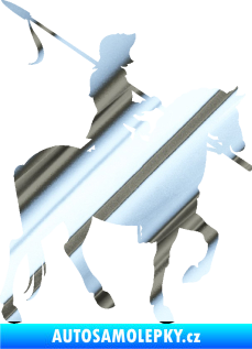 Samolepka Rytíř na koni pravá chrom fólie stříbrná zrcadlová