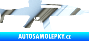 Samolepka Samopal 002 pravá chrom fólie stříbrná zrcadlová
