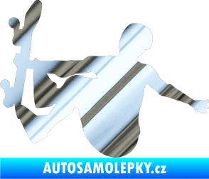 Samolepka Skateboard 008 levá chrom fólie stříbrná zrcadlová