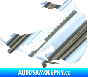 Samolepka Skateboard 009 levá chrom fólie stříbrná zrcadlová