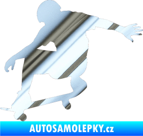 Samolepka Skateboard 012 levá chrom fólie stříbrná zrcadlová