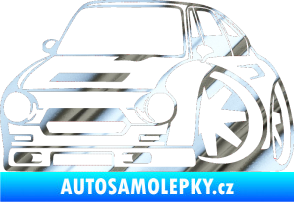 Samolepka Škoda 110r karikatura levá chrom fólie stříbrná zrcadlová