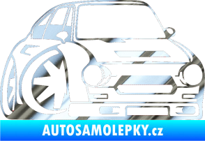 Samolepka Škoda 110r karikatura pravá chrom fólie stříbrná zrcadlová