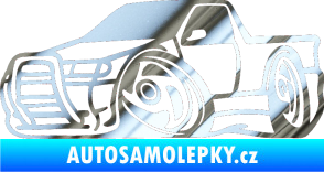 Samolepka Škoda Felicia korba karikatura levá chrom fólie stříbrná zrcadlová