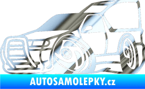 Samolepka Škoda Felicia pickup karikatura levá chrom fólie stříbrná zrcadlová