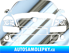 Samolepka Škoda Octavia 2 karikatura  chrom fólie stříbrná zrcadlová