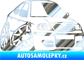 Samolepka Škoda Octavia karikatura pravá chrom fólie stříbrná zrcadlová