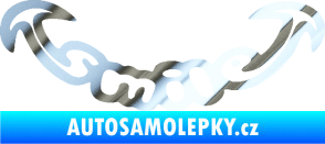 Samolepka Smile úsměv chrom fólie stříbrná zrcadlová