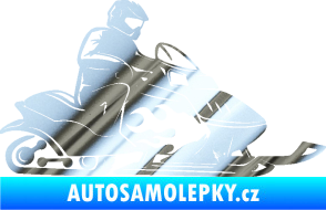 Samolepka Sněžný skútr pravá chrom fólie stříbrná zrcadlová