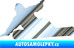 Samolepka Snowboard 001 levá chrom fólie stříbrná zrcadlová
