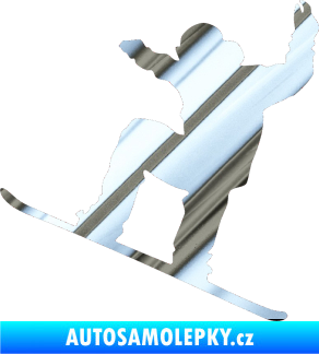 Samolepka Snowboard 003 levá chrom fólie stříbrná zrcadlová