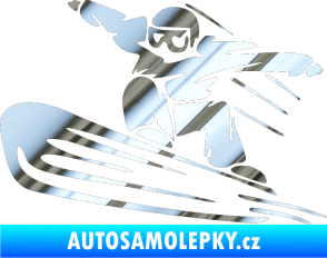 Samolepka Snowboard 014 levá chrom fólie stříbrná zrcadlová