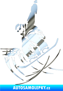 Samolepka Snowboard 017 levá chrom fólie stříbrná zrcadlová