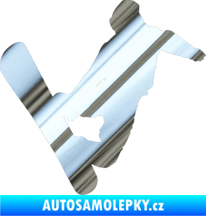Samolepka Snowboard 020 pravá chrom fólie stříbrná zrcadlová