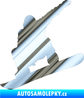 Samolepka Snowboard 021 levá chrom fólie stříbrná zrcadlová