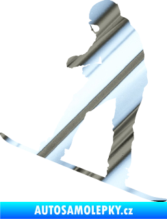 Samolepka Snowboard 030 levá chrom fólie stříbrná zrcadlová
