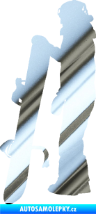 Samolepka Snowboard 032 levá chrom fólie stříbrná zrcadlová