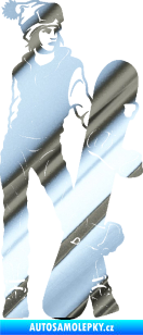 Samolepka Snowboard 037 pravá chrom fólie stříbrná zrcadlová