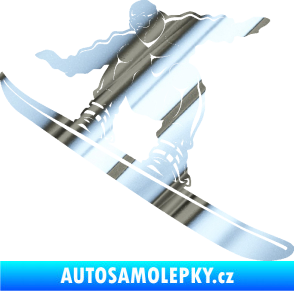 Samolepka Snowboard 038 levá chrom fólie stříbrná zrcadlová