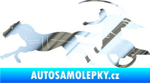 Samolepka Sparťanský bojovník 001 levá bojový vůz s koněm chrom fólie stříbrná zrcadlová
