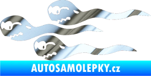 Samolepka Spermie levá chrom fólie stříbrná zrcadlová