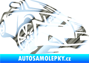 Samolepka Sportovní auto 001 pravá chrom fólie stříbrná zrcadlová