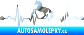 Samolepka Srdeční tep 010 levá  koník chrom fólie stříbrná zrcadlová