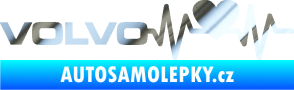 Samolepka Srdeční tep 021 levá Volvo srdcem chrom fólie stříbrná zrcadlová