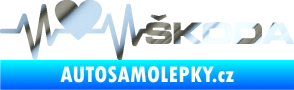 Samolepka Srdeční tep 025 pravá škoda chrom fólie stříbrná zrcadlová