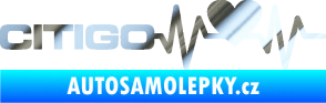 Samolepka Srdeční tep 032 levá Citigo chrom fólie stříbrná zrcadlová