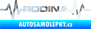 Samolepka Srdeční tep 032 rodina chrom fólie stříbrná zrcadlová