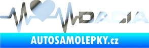Samolepka Srdeční tep 045 pravá Dacia chrom fólie stříbrná zrcadlová
