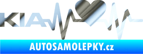 Samolepka Srdeční tep 048 levá Kia chrom fólie stříbrná zrcadlová
