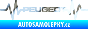 Samolepka Srdeční tep 053 Peugeot chrom fólie stříbrná zrcadlová