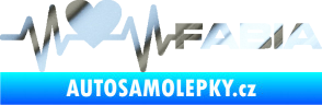Samolepka Srdeční tep 064 pravá Fabia chrom fólie stříbrná zrcadlová