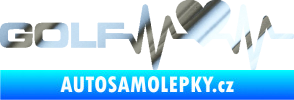 Samolepka Srdeční tep 084 levá Volkswagen Golf chrom fólie stříbrná zrcadlová