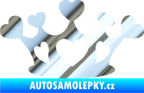 Samolepka Srdíčka korunka chrom fólie stříbrná zrcadlová