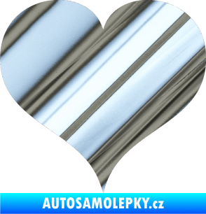 Samolepka Srdíčko 003 chrom fólie stříbrná zrcadlová