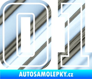 Samolepka Startovní číslo 01 typ 5 chrom fólie stříbrná zrcadlová